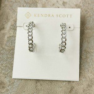 Kendra Scott Silver Grier Hoop Earrings NEW w/dust bag